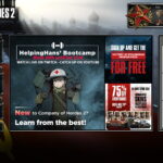 Company of Heroes 2 (2013): сильная тактика под грузом DLC и непослушных отрядов Интерфейс меню с выбором фразий: СССР и Германия. В центре - баннер 'HelpingHans's Bootcamp'.