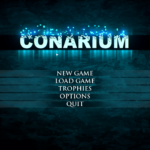 Conarium (2017): красивый космический ужас теряется в поиске нужной точки Центральный экран с меню: NEW GAME, LOAD GAME, TROPHIES, OPTIONS, QUIT. Надпись CONARIUM сверху.
