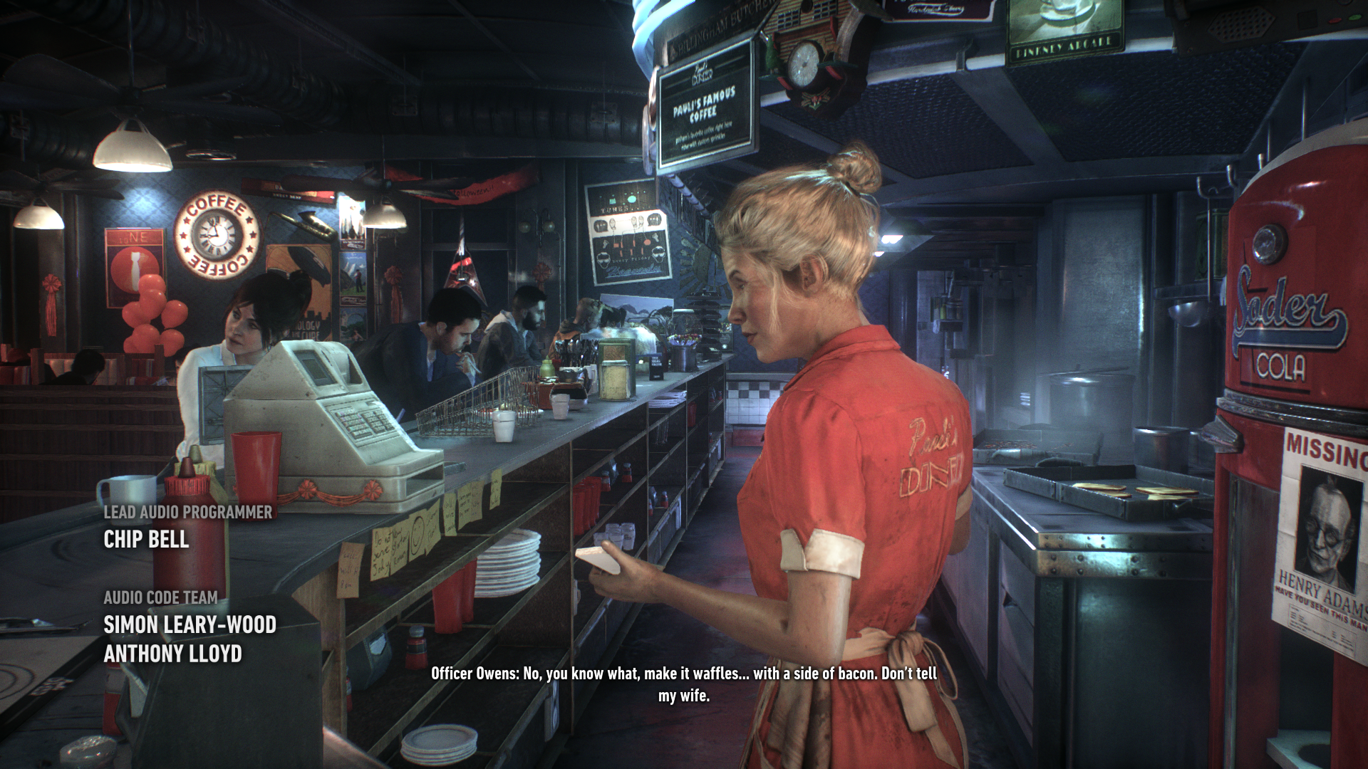 Посетители кафе в начале Batman Arkham Knight