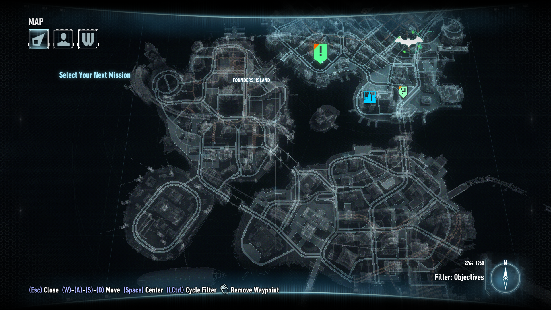 Карта Готэма в Batman Arkham Knight