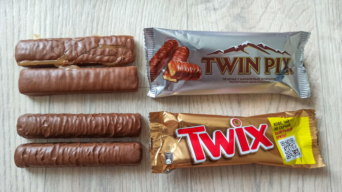 Это печенье не то, чем кажется! Сравнение "Twix" с дешёвой копией "Twin Pix" за 11,5 руб. из магазина низких цен.